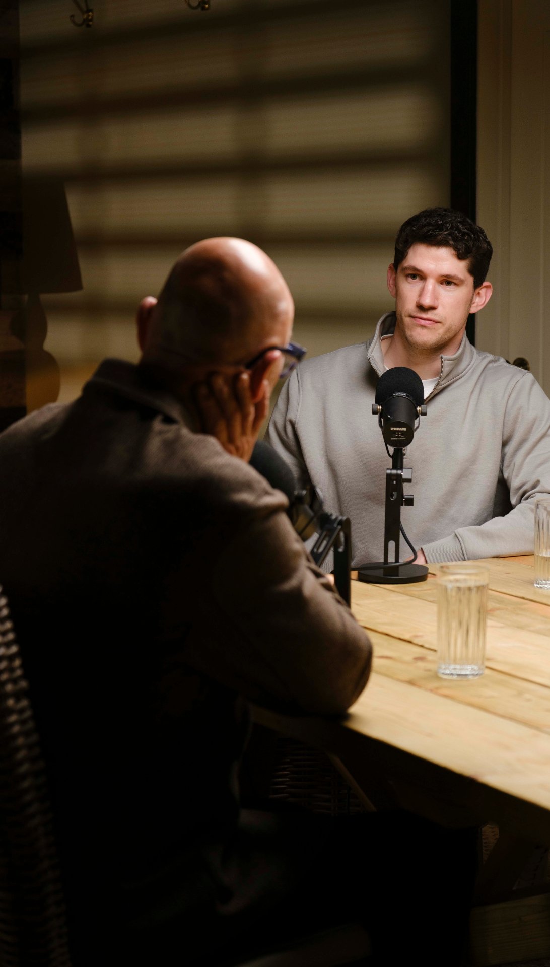 Gavin Bell recording a podcast